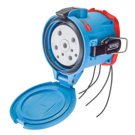 Meltric Pin & Sleeve Receptacle, 150 A, 277/480V AC, Three Phase, 3 Pole, Blue, NEMA 4X 63-94047-264